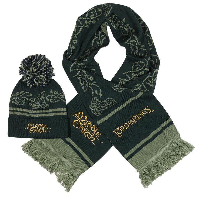 Der Herr der Ringe Middle Earth Winter-Set Mütze grün von Der Herr der Ringe