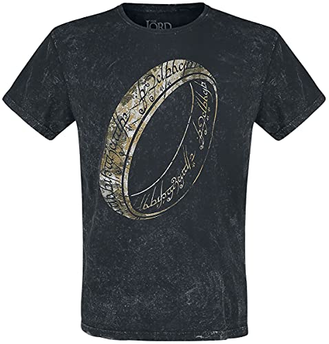 Herr der Ringe One Ring to Rule Them All Männer T-Shirt schwarz M 100% Baumwolle Fan-Merch, Filme von Herr der Ringe