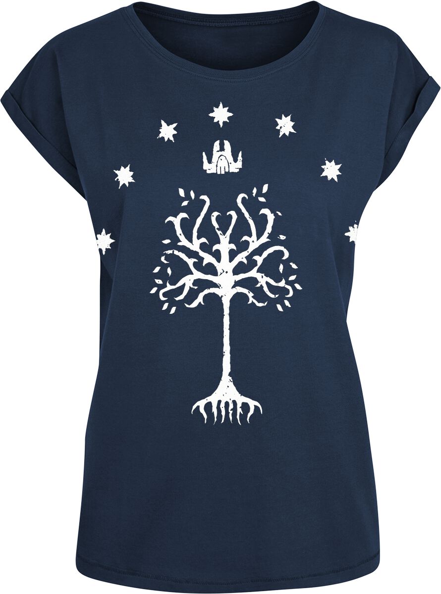 Der Herr der Ringe T-Shirt - Tree Of Gondor - S bis 3XL - für Damen - Größe XXL - dunkelblau  - Lizenzierter Fanartikel von Der Herr der Ringe