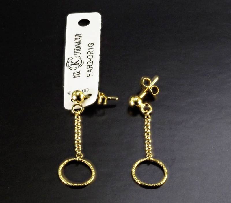 Der Kettenmacher Paar Ohrhänger 925 Silber Fantasie FAR2-OR1G Ohrschmuck, diamantiert von Der Kettenmacher