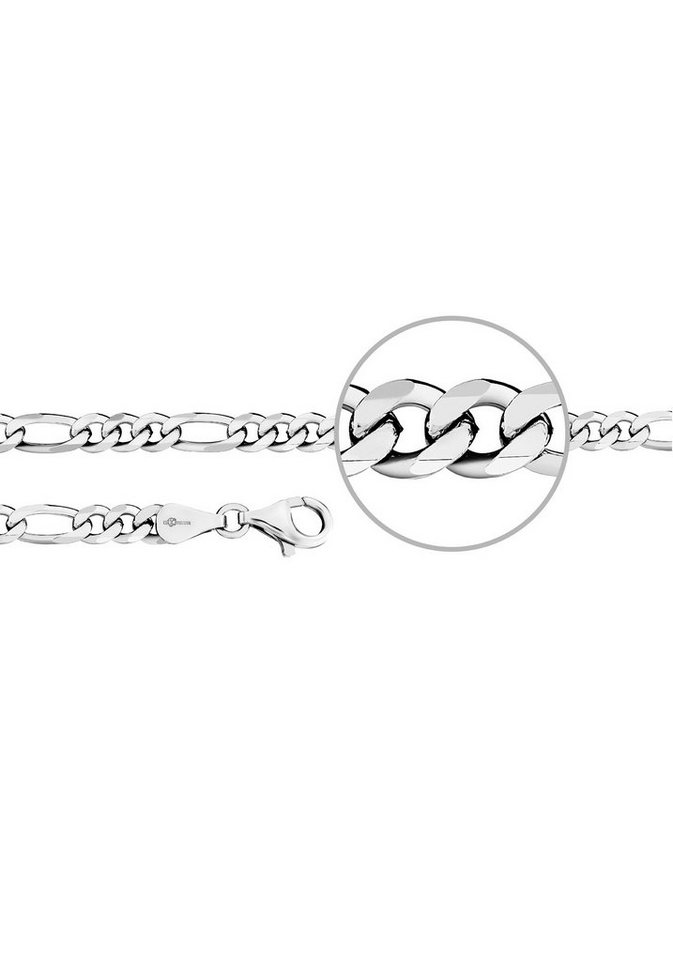 Der Kettenmacher Silberkette FIGAROKETTE, diamantiert, in mehreren Breiten erhältlich, F3, F4 von Der Kettenmacher