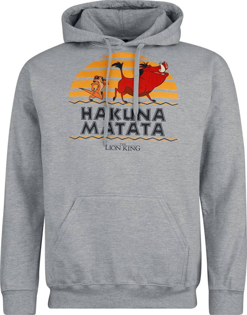 Der König der Löwen - Disney Kapuzenpullover - Pumbaa Timon Hakuna Matata - S bis XXL - für Männer - Größe XXL - grau  - Lizenzierter Fanartikel von Der König der Löwen
