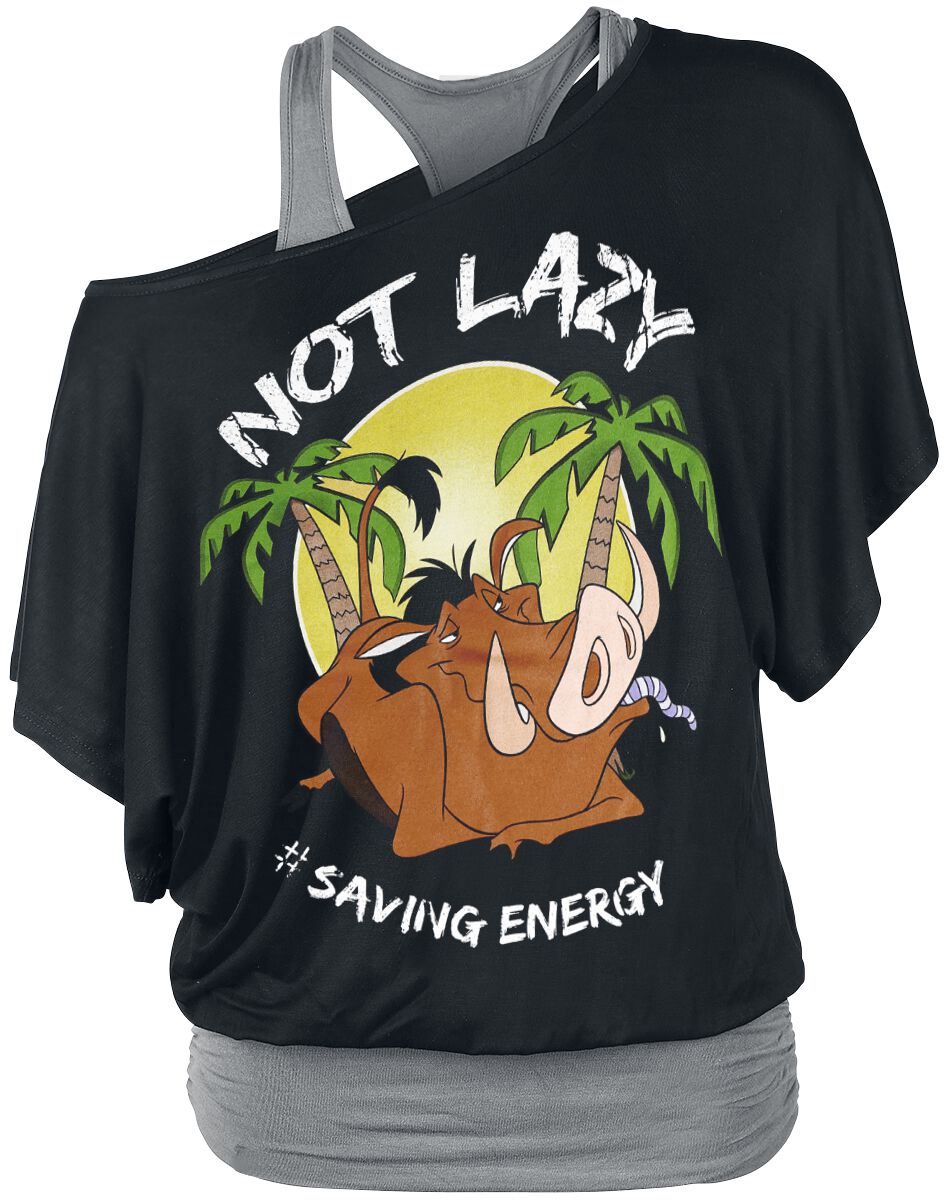 Der König der Löwen - Disney T-Shirt - Not Lazy - S bis XXL - für Damen - Größe M - schwarz/grau  - EMP exklusives Merchandise! von Der König der Löwen