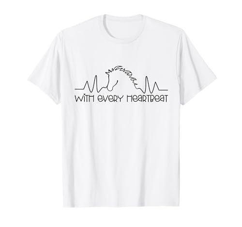 Pferd Herzschlag Süßes Motiv Mädchen Stall und Reiten Pferde T-Shirt Pferd Herzschlag Süßes Motiv Mädchen Stall und Reiten Pferde T-Shirt von Der Pferde Mädchen und Reiter Geschenke Shop