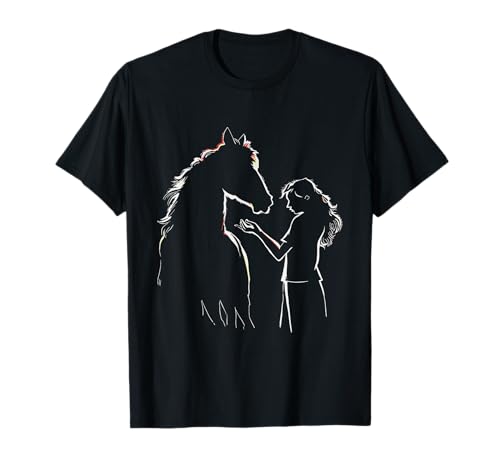 Pferd und Mädchen Süßes Motiv für Stall und Reiten Pferde T-Shirt von Der Pferde Mädchen und Reiter Geschenke Shop