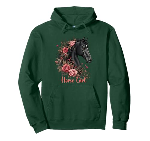 Schwarzes Pferd Rappe Süßes Motiv Mädchen Stall und Reiten Pullover Hoodie Schwarzes Pferd Rappe Süßes Motiv Mädchen Stall und Reiten Pullover Hoodie von Der Pferde Mädchen und Reiter Geschenke Shop