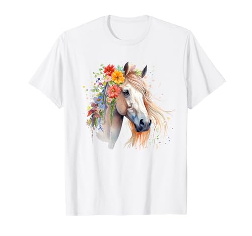 Weißes Pferd Schimmel Süßes Motiv Mädchen Stall und Reiten T-Shirt Weißes Pferd Schimmel Süßes Motiv Mädchen Stall und Reiten T-Shirt von Der Pferde Mädchen und Reiter Geschenke Shop