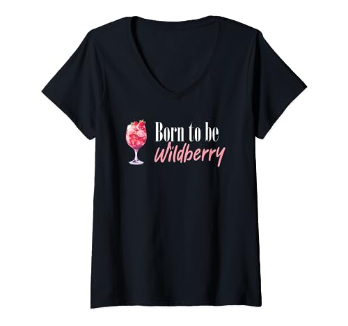 Damen Born to be Wildberry Lillet T-Shirt mit V-Ausschnitt von Der Wildberry Shirt-Shop