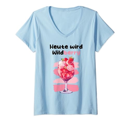 Damen Heute wird Wildberry Lillet T-Shirt mit V-Ausschnitt von Der Wildberry Shirt-Shop