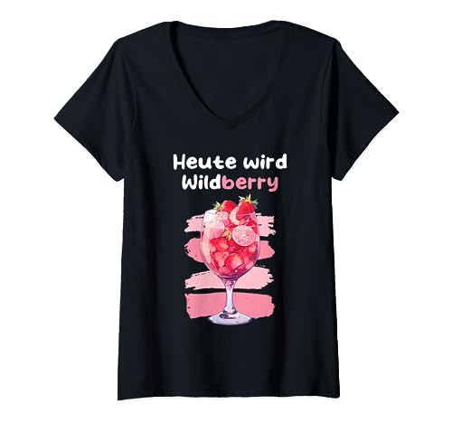 Damen Heute wird Wildberry Lillet T-Shirt mit V-Ausschnitt von Der Wildberry Shirt-Shop