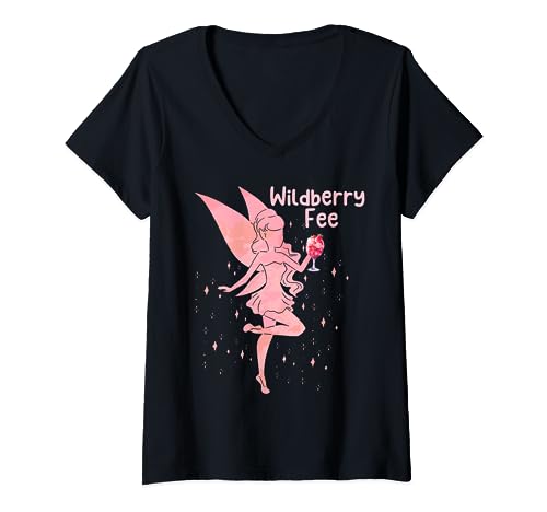 Damen Wildberry Fee Saufen Lillet T-Shirt mit V-Ausschnitt von Der Wildberry Shirt-Shop