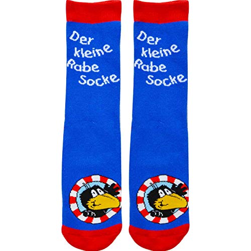 Der kleine Rabe Socke Kinder Socken Stoppersocken Kindersocken Blau/Rot Gr. 23-26 von United Labels