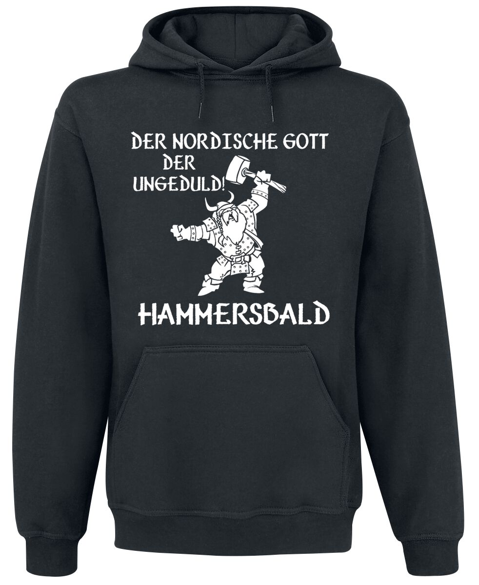 Sprüche Kapuzenpullover - Der nordische Gott der Ungeduld! Hammersbald - M bis XXL - für Männer - Größe M - schwarz von Sprüche