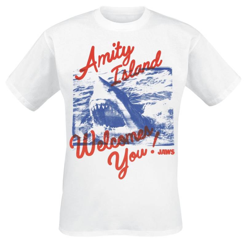 Der weisse Hai Amity Island Welcomes You - Oversize T-Shirt weiß in S von Der weisse Hai