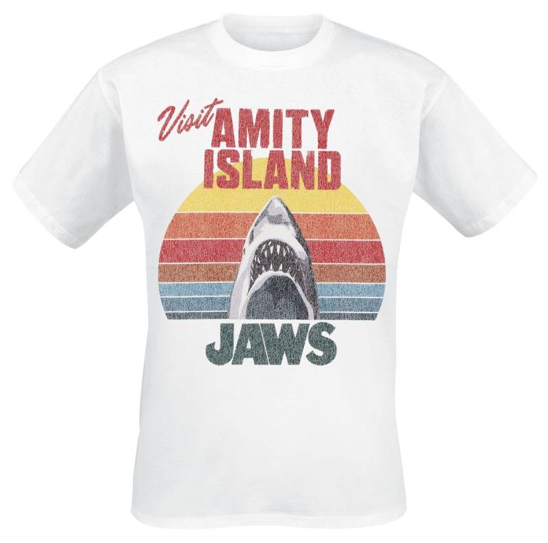 Der weisse Hai Sunset Amity Jaws T-Shirt weiß in S von Der weisse Hai