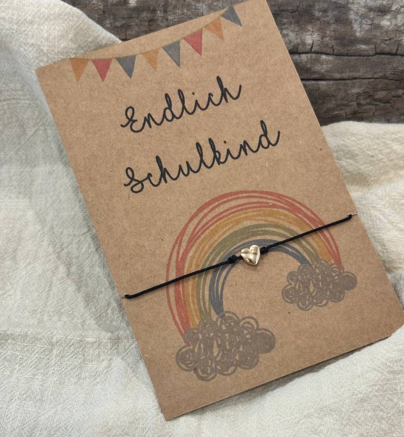 Schulkind 2024 Armband Einschulung Karte Geschenk Schulstart Geldgeschenk Andenken von DerDekoschrank