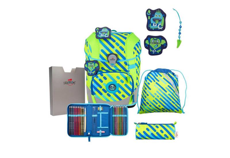 DerDieDas® Schulranzen DerDieDas ErgoFlex Tiny NEON Set Neon Monster von DerDieDas®