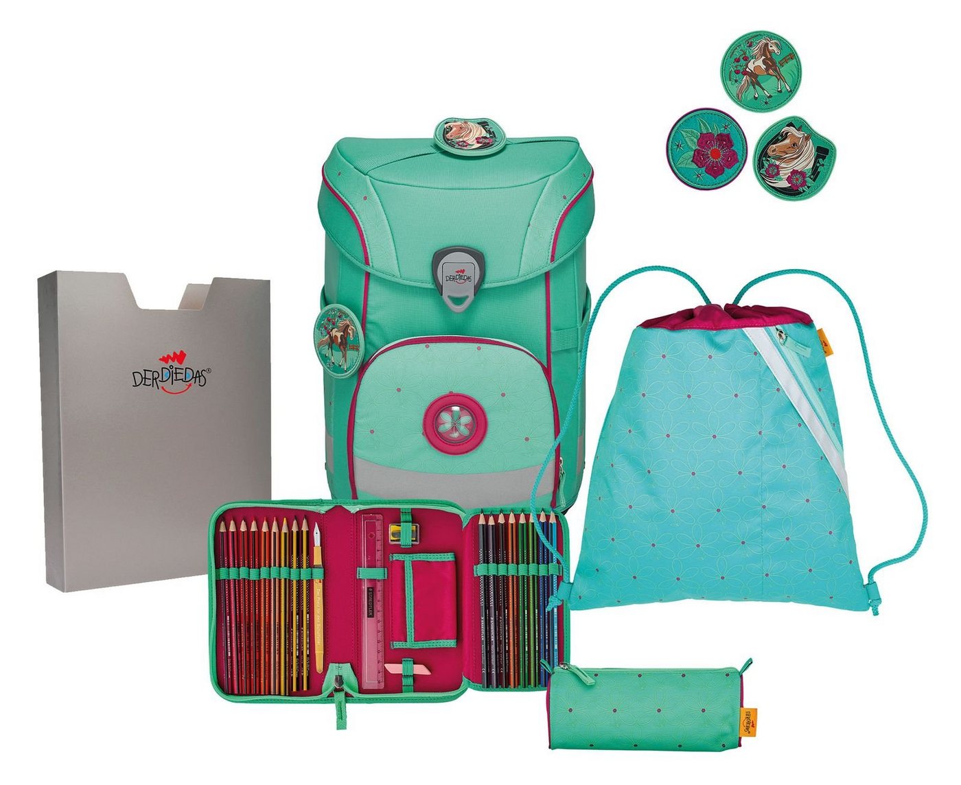DerDieDas® Schulranzen Schulranzenset 5-teilig (Set, 5-tlg) von DerDieDas®