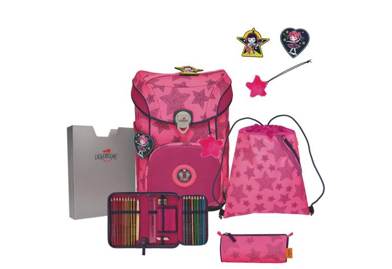 DerDieDas® Schulranzen ErgoFlex Easy Superflash Neon - Schulranzen Set 5tlg. 950 g (Neon von DerDieDas®