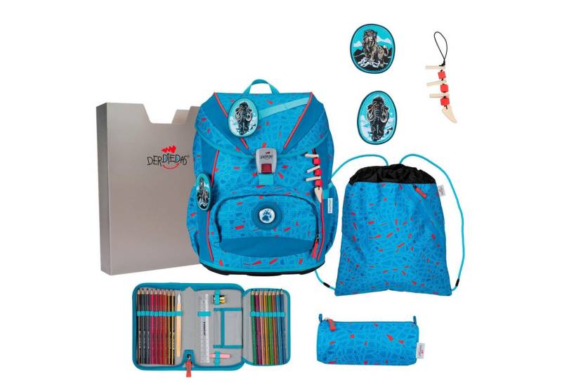 DerDieDas® Schulranzen ErgoFlex Light Exklusiv Superflash - Schulranzen Set 5tlg. 800g (Blue von DerDieDas®