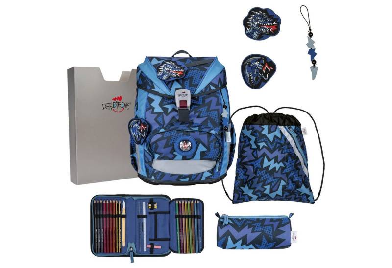 DerDieDas® Schulranzen ErgoFlex Light - Schulranzen Set 5tlg. 800g (Dark Dragon) von DerDieDas®