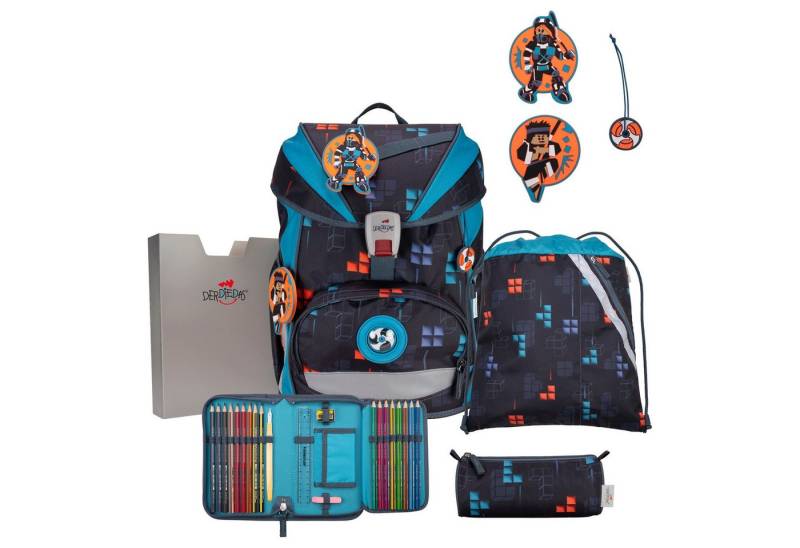 DerDieDas® Schulranzen ErgoFlex Light - Schulranzen Set 5tlg. 800g (Ninja Fighter) von DerDieDas®