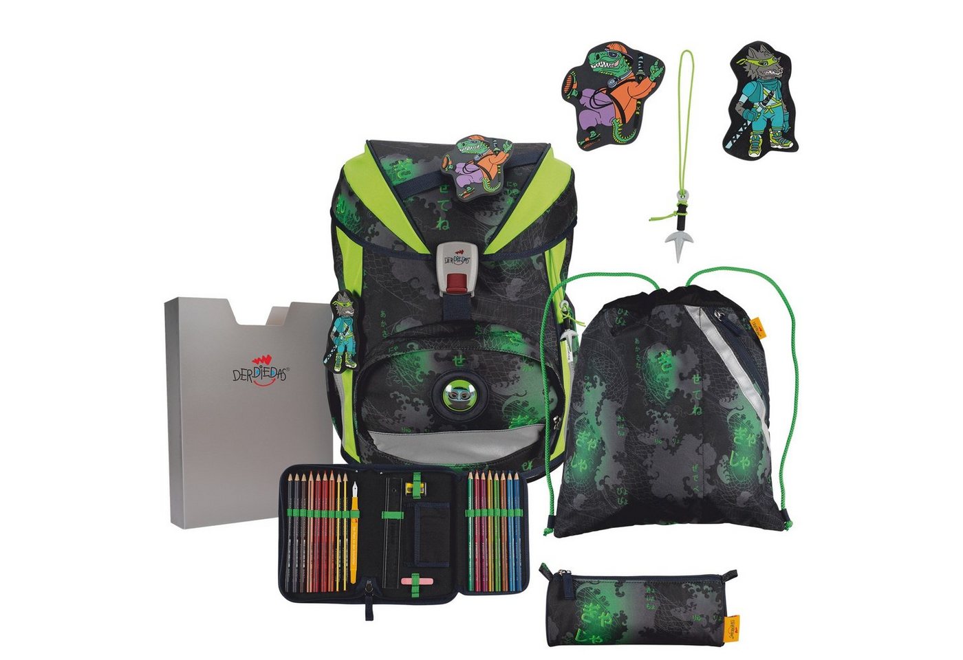 DerDieDas® Schulranzen ErgoFlex Superlight - Schulrucksack Set 5tlg. 650g (1-tlg) von DerDieDas®