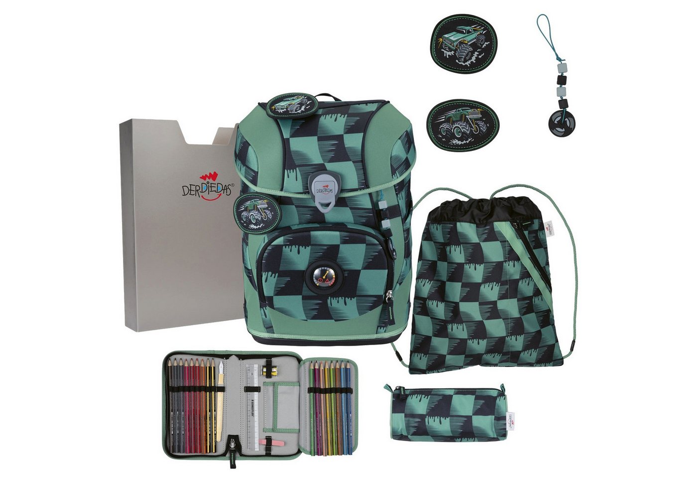 DerDieDas® Schulranzen ErgoFlex Tiny Exklusiv Superflash - Schulranzen Set 5 tlg. 900g von DerDieDas®