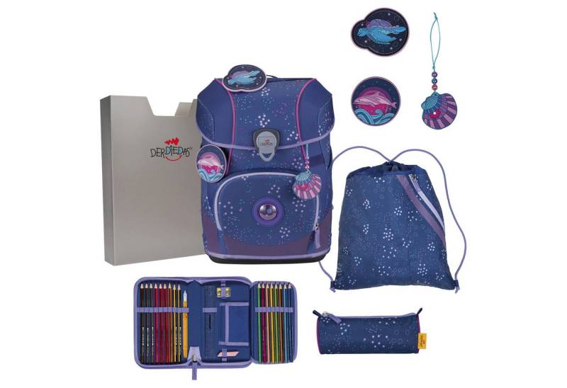 DerDieDas® Schulranzen ErgoFlex Tiny - Schulranzen Set 5tlg. 900g (Deep Ocean) von DerDieDas®