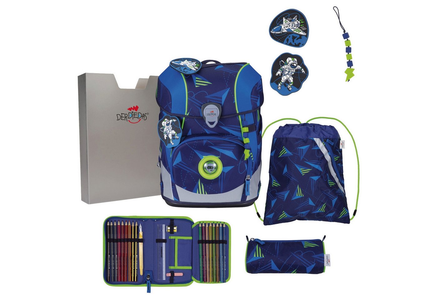DerDieDas® Schulranzen ErgoFlex Tiny - Schulranzen Set 5tlg. 900g (Moon Mission) von DerDieDas®