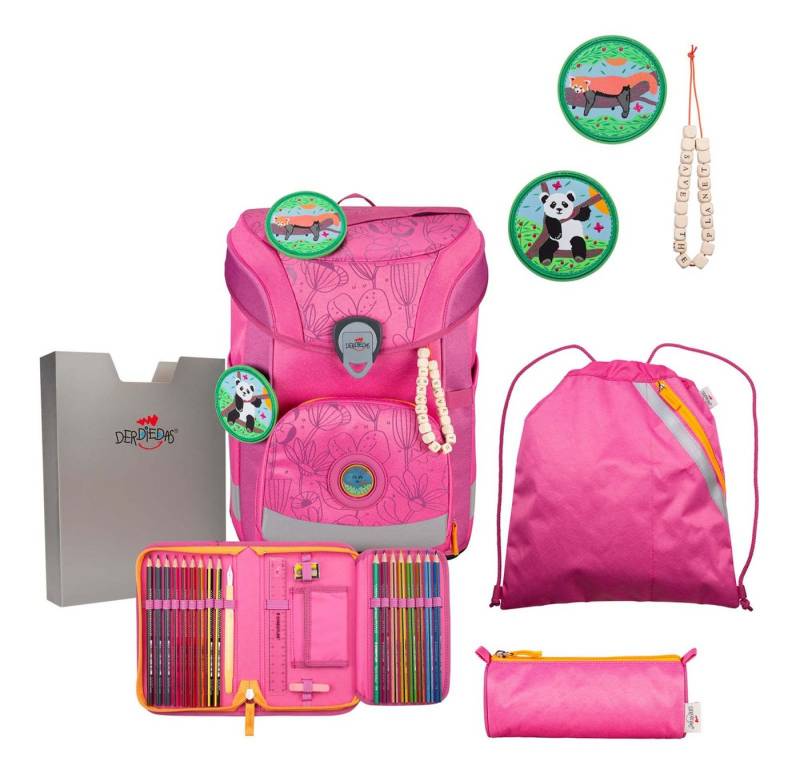 DerDieDas® Schulranzen Exklusiv Neon Schulranzenset 5-teilig (Set, 5-tlg) von DerDieDas®