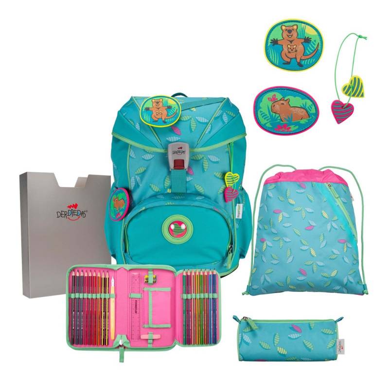 DerDieDas® Schulranzen Exklusiv Superflash Schulranzenset 5-teilig (Set, 5-tlg) von DerDieDas®