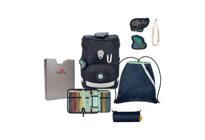 DerDieDas® Schulranzen Schulranzen Set 5-tlg. ErgoFlex Easy Exklusiv ECO Blue Planet 2023 von DerDieDas®