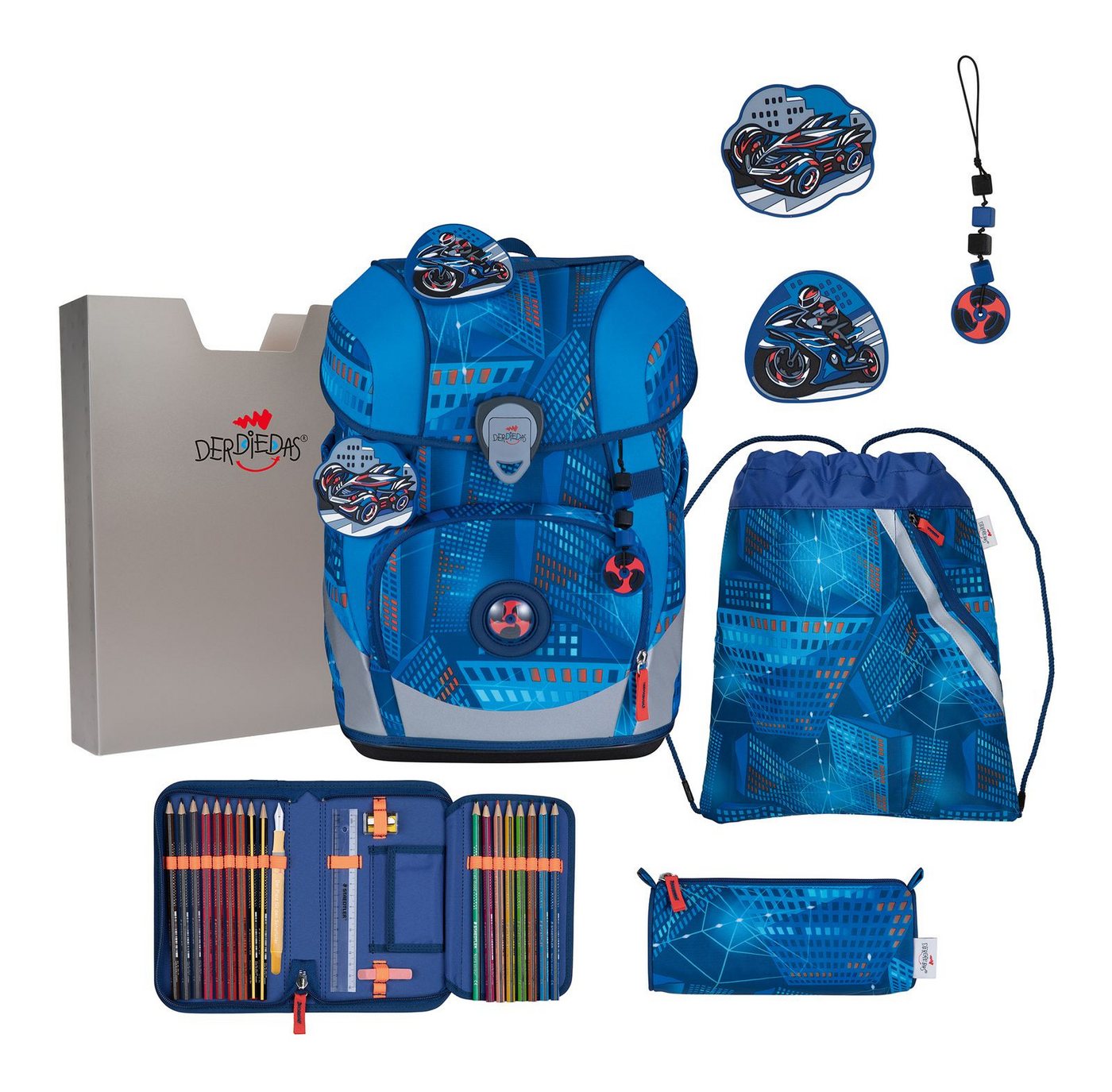 DerDieDas® Schulranzen Set 6-teilig (Set, 6-tlg) von DerDieDas®