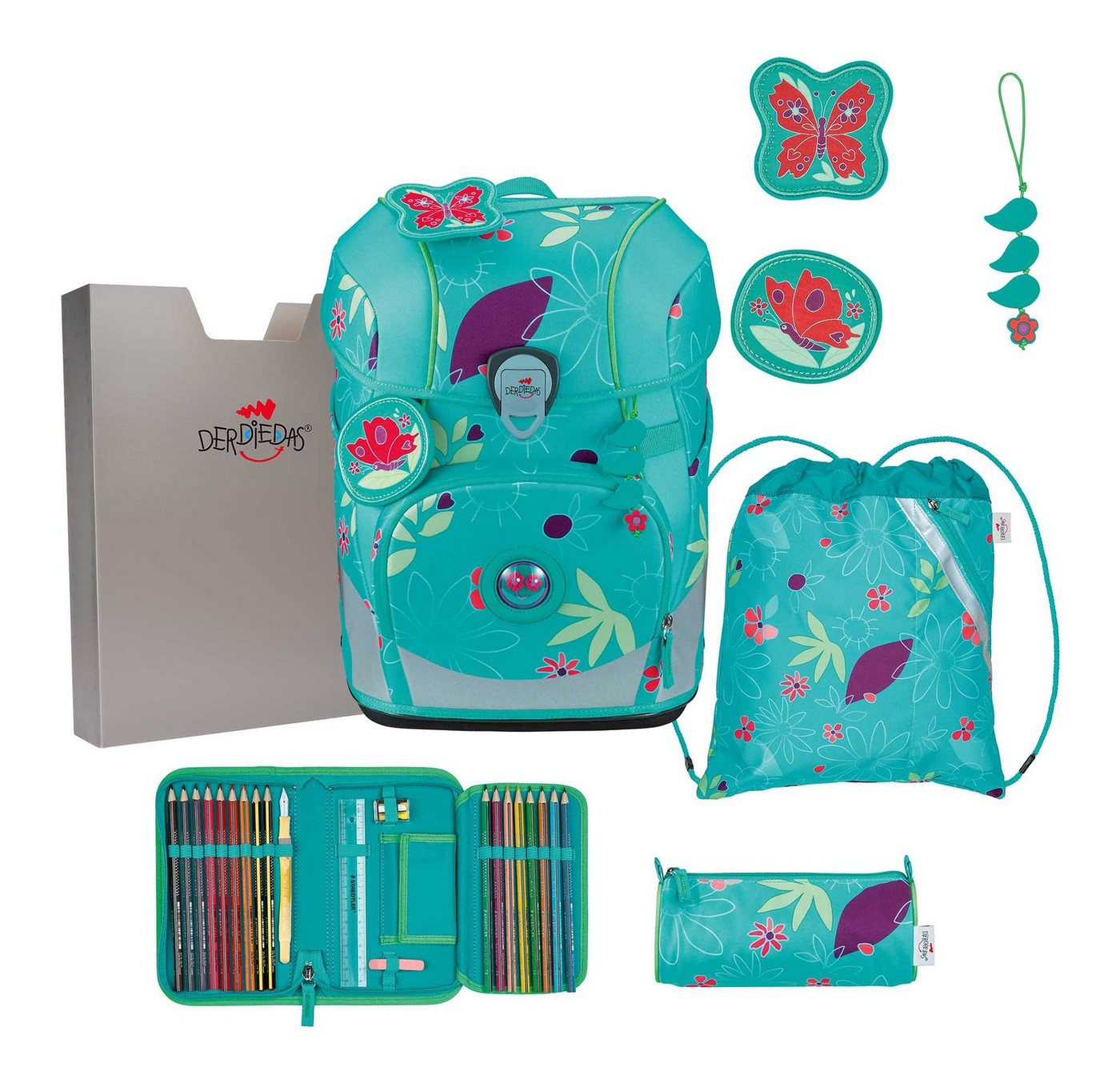 DerDieDas® Schulranzen Set 6-teilig (Set, 6-tlg) von DerDieDas®