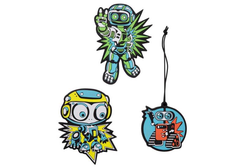 DerDieDas® Schulranzen Zubehör Wechselbuttons 3tlg. (Blue Robot) von DerDieDas®