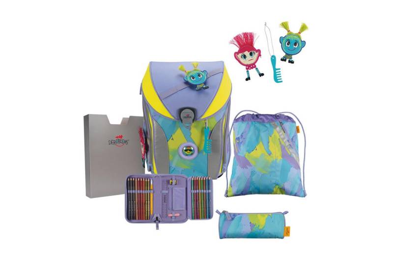 DerDieDas® Schulrucksack DerDieDas ErgoFlex MAX Hippie Hair Schulranzenset 5-teilig von DerDieDas®