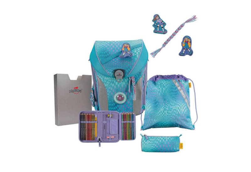 DerDieDas® Schulrucksack DerDieDas ErgoFlex MAX Exklusiv LED Active Schulranzenset 5-teilig von DerDieDas®
