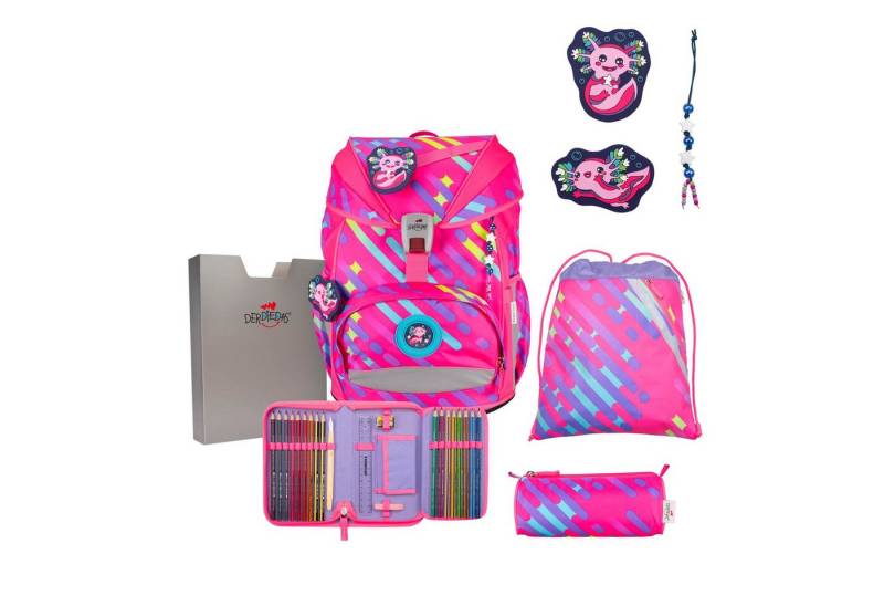 DerDieDas® Schulrucksack DerDieDas ErgoFlex NEON Punkie Schulranzenset 5-teilig von DerDieDas®