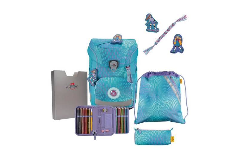 DerDieDas® Schulrucksack DerDieDas ErgoFlex Easy Exklusiv LED Active Schulranzenset 5-teilig von DerDieDas®