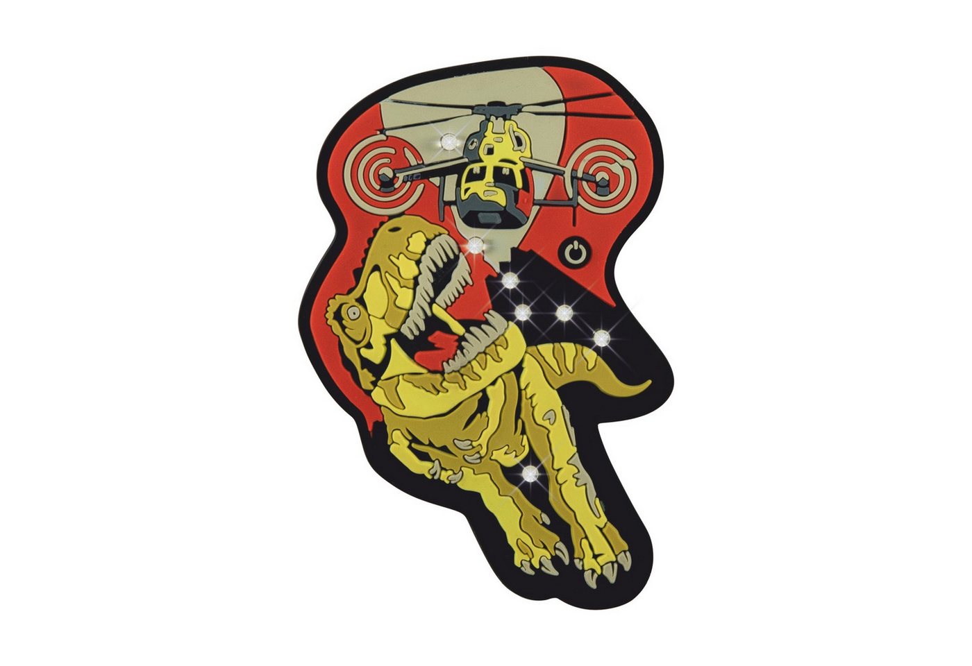 DerDieDas® Schulrucksack DerDieDas Wechselbutton LED Rex 1 Stück von DerDieDas®