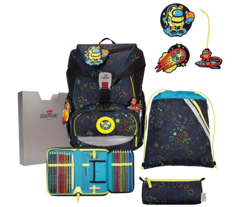 DerDieDas - DerDieDas Ergo Flex Exclusiv LED Schulranzenset 7tlg.800g 22l Crazy Blau von DerDieDas