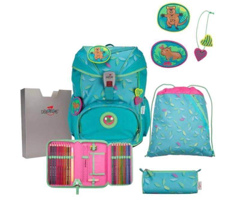 DerDieDas - DerDieDas Ergo Flex Exclusiv Superflash Schulranzenset 7tlg.800g 22l Paradise Blau von DerDieDas