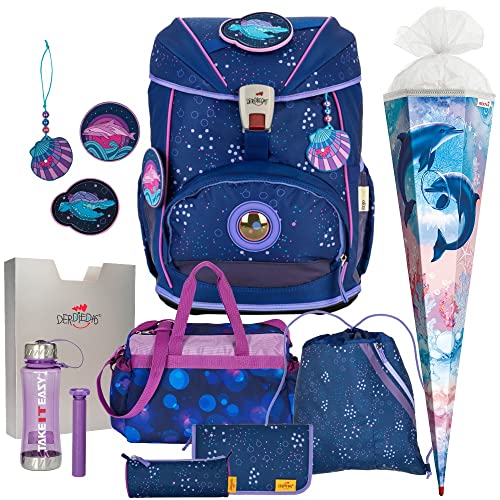 Schulranzen Mädchen 1. Klasse Deep Ocean ErgoFlex Buttons Schulranzen-Set 8tlg. mit Schuhbeutel, passend dazu Sporttasche Schultüte - Trinkflasche Gratis Schulranzen Mädchen 1. Klasse Deep Ocean ErgoFlex Buttons Schulranzen-Set 8tlg. mit Schuhbeutel, passend dazu Sporttasche Schultüte - Trinkflasche Gratis von DerDieDas