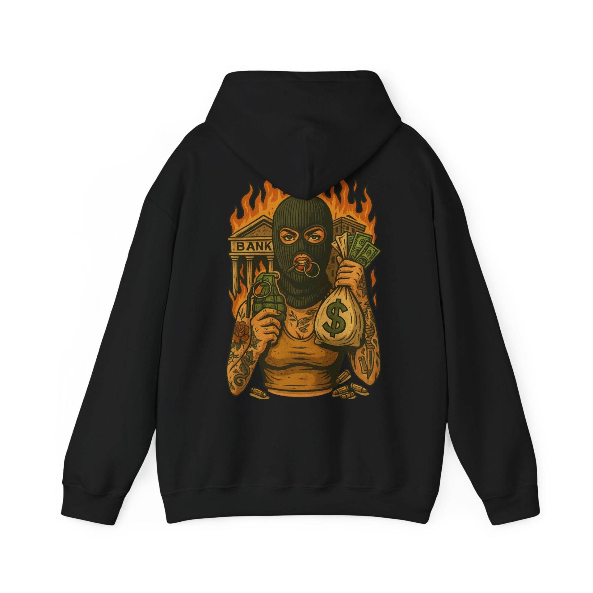 Tattooed Girl With Money Print Hoodie, Cool Youth Hooded Sweatshirt, Unisex Streetwear Pullover, Hip Hop Graphic Jumper, Unique Urban Style von DerHelfer