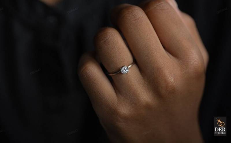 0.72Ct Gold Ring | Round Cut Engagement Ring| Lab Grown Diamond |Engagement Ring|Gold Statement Wedding Giftforher von DerSteiner