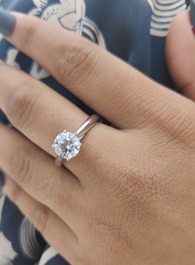 10K Gold Ring | 2.00Ct Round Lab Grown-Cvd Diamond Solitaire Engagement Promise For Her von DerSteiner