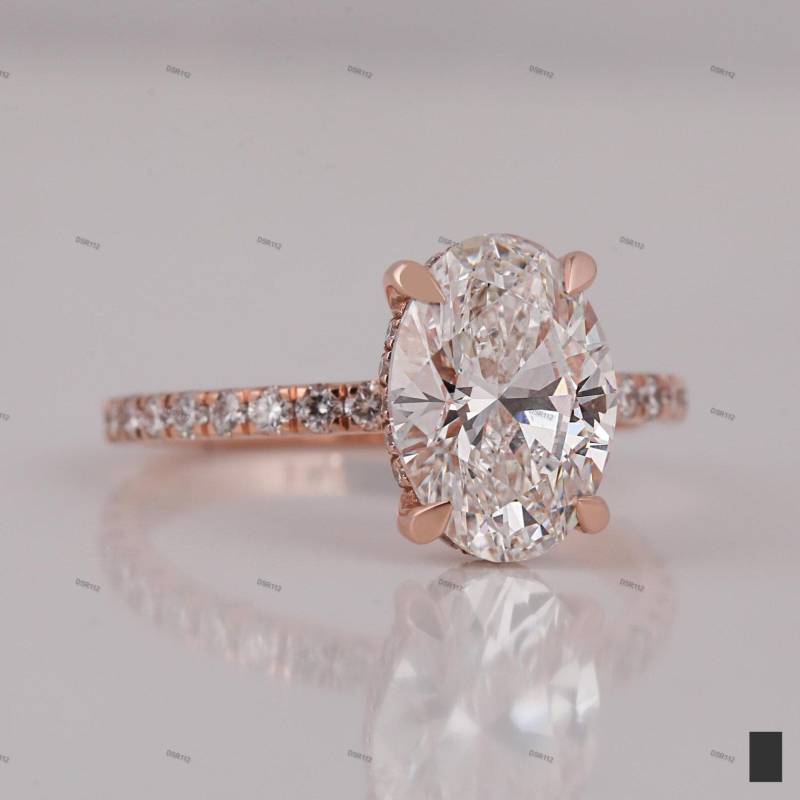 3.00Ct Oval Cut Engagement Ring| Lab Grown Diamond Pave Setting Promise Ring For Her| Gold Ring | Statement von DerSteiner