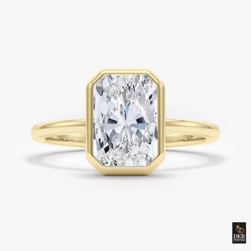 Custom Ring For Romane 18K Gold |1.5 Radiant Cut Engagement Ring| Lab Grown Diamond Bezel Setting | Gift Women von DerSteiner