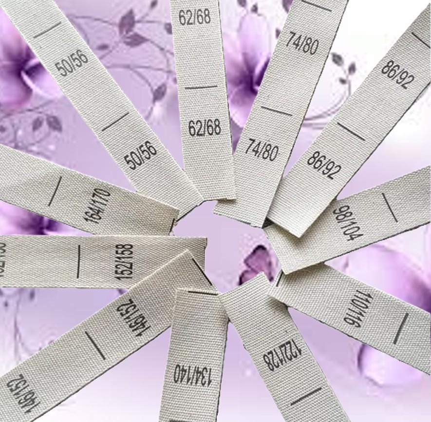 10 Stück Weiche Größenetiketten Doppelgrößen Kinder Baumwolle 10 Stück Weiche Größenetiketten Doppelgrößen Kinder Baumwolle von DerWink